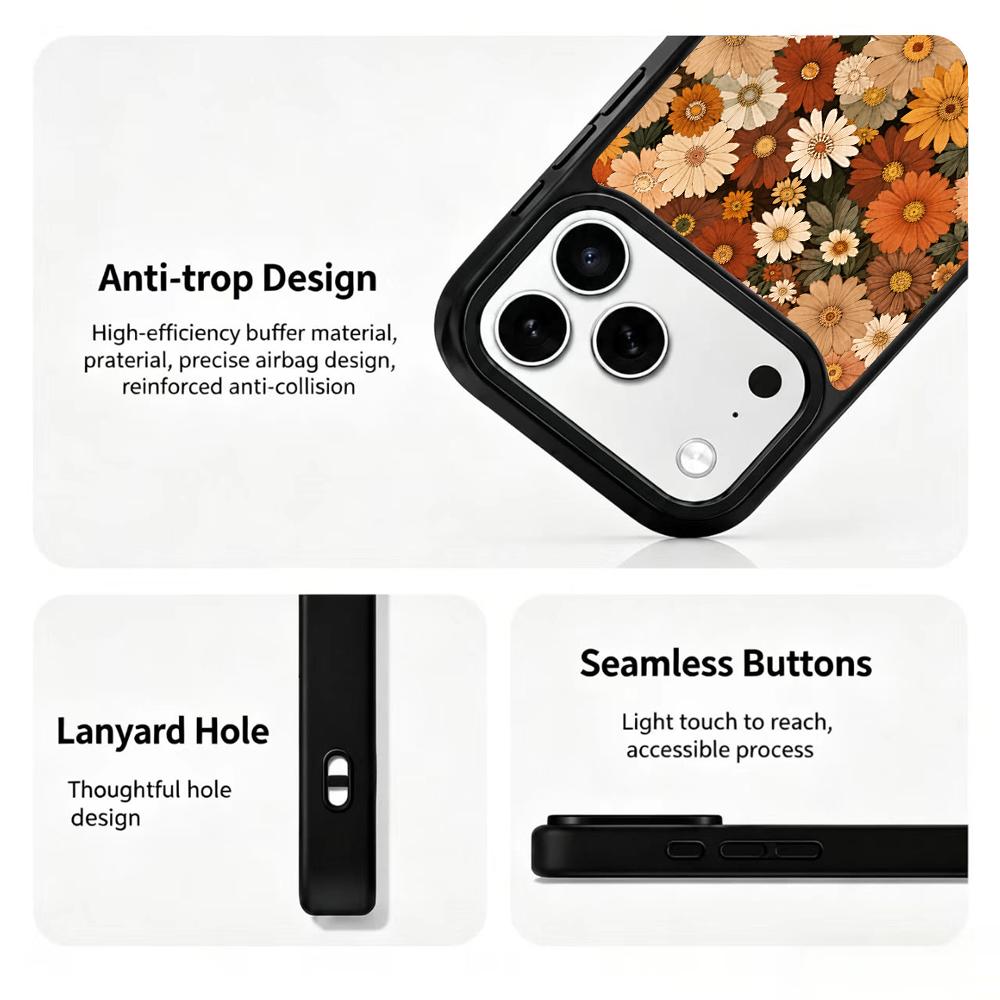 Compatible with iPhone 18 Pro Max & 17 Pro Max Earth Series PC Silicone Magnetic Phone Case - Earth Daisy