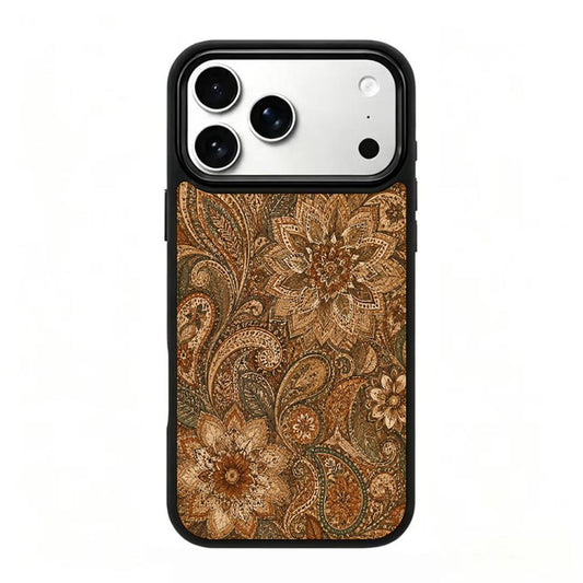 Compatible with iPhone 18 Pro Max & 17 Pro Max Earth Series PC Silicone Magnetic Phone Case - Earth Lotus Pattern