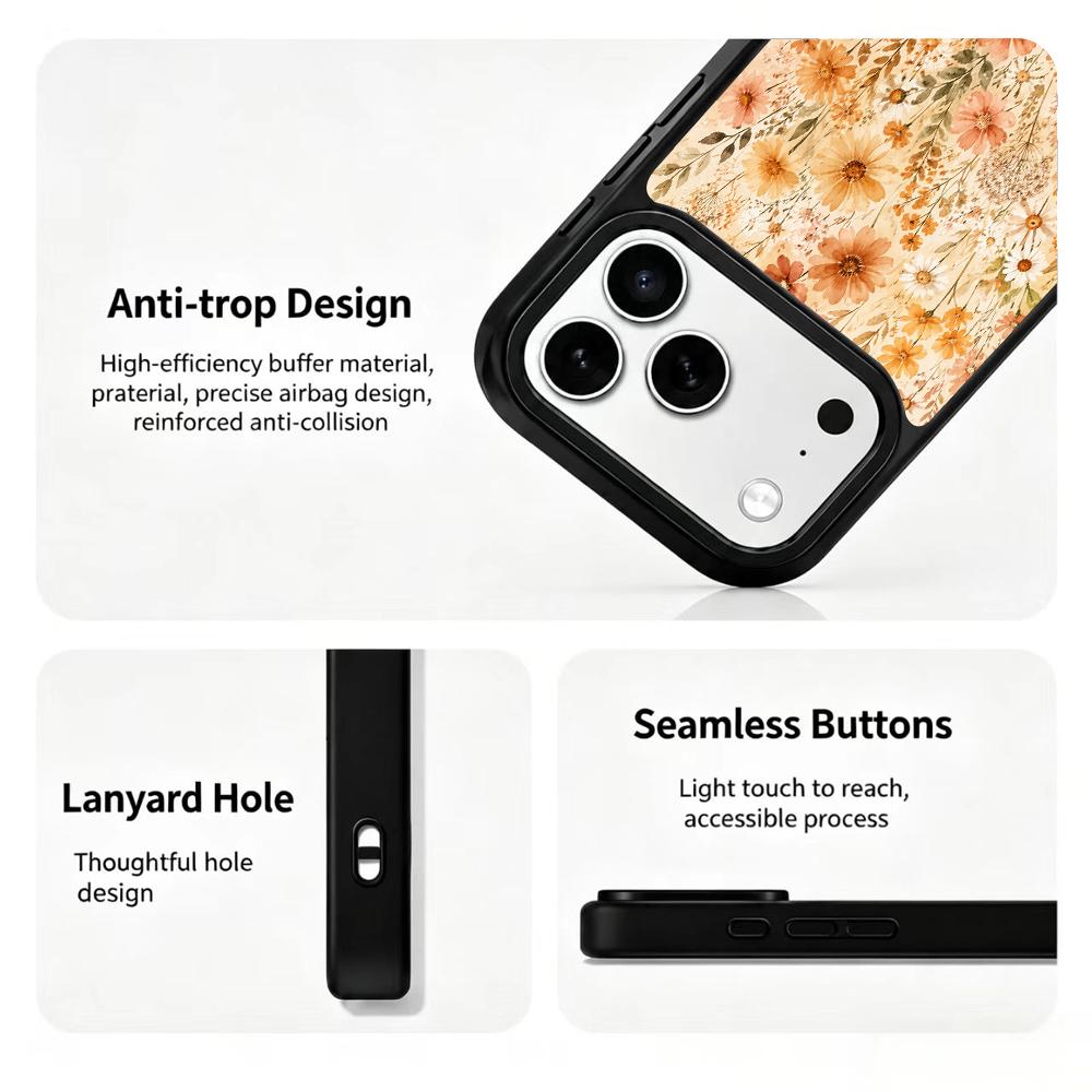 Compatible with iPhone 18 Pro Max & 17 Pro Max Earth Series PC Silicone Magnetic Phone Case - Earth Wildflowers