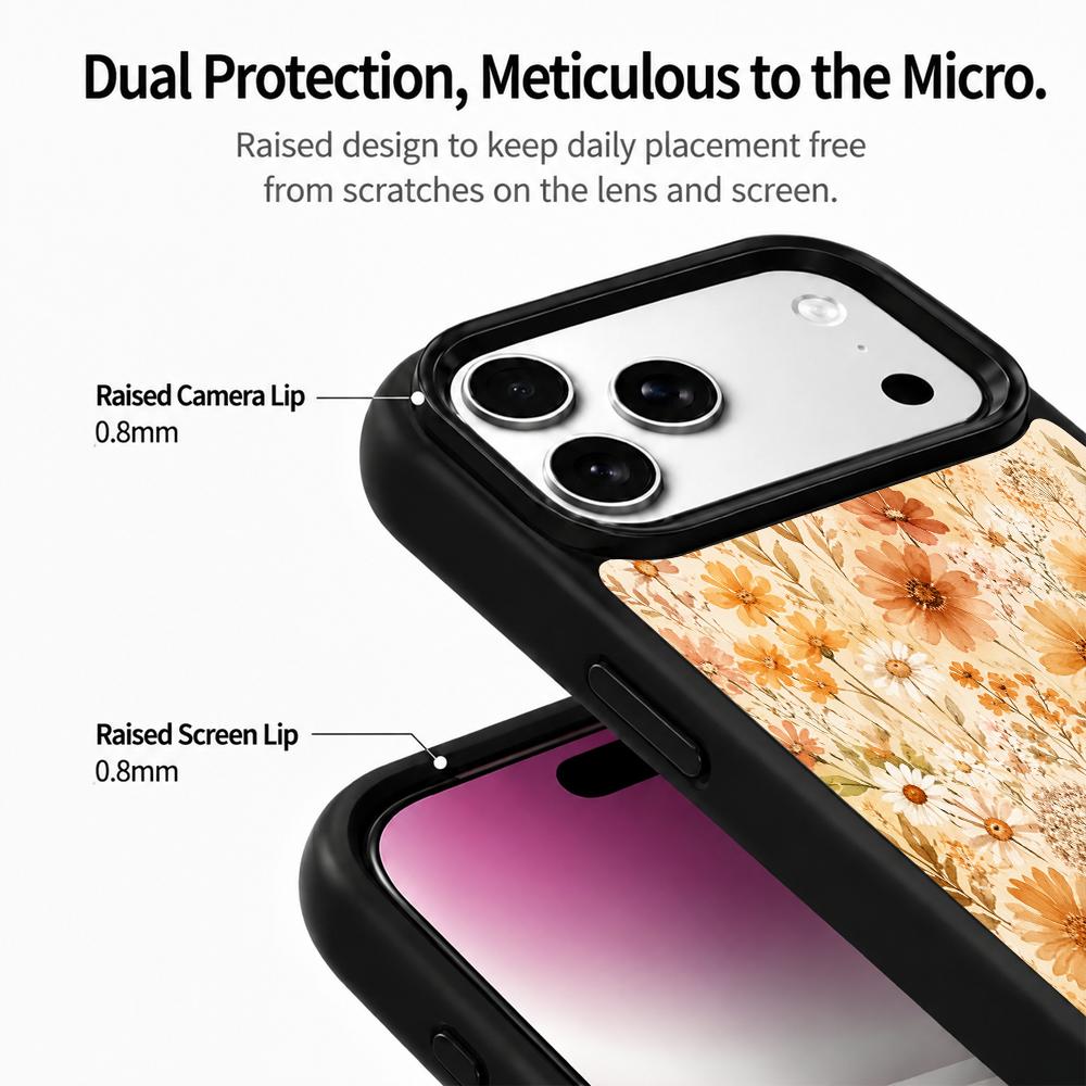Compatible with iPhone 18 Pro Max & 17 Pro Max Earth Series PC Silicone Magnetic Phone Case - Earth Wildflowers