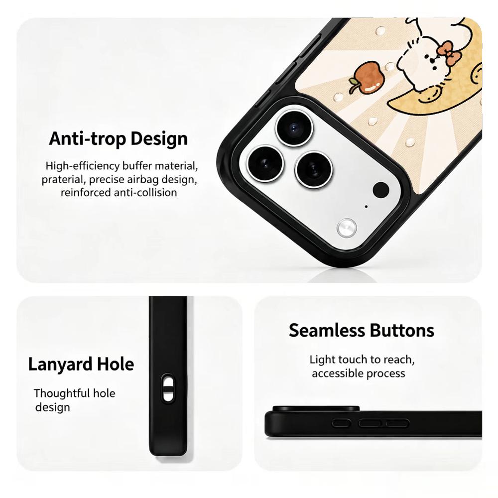 Compatible with iPhone 18 Pro Max & 17 Pro Max Earth Series PC Silicone Magnetic Phone Case - Earth Moon Cat