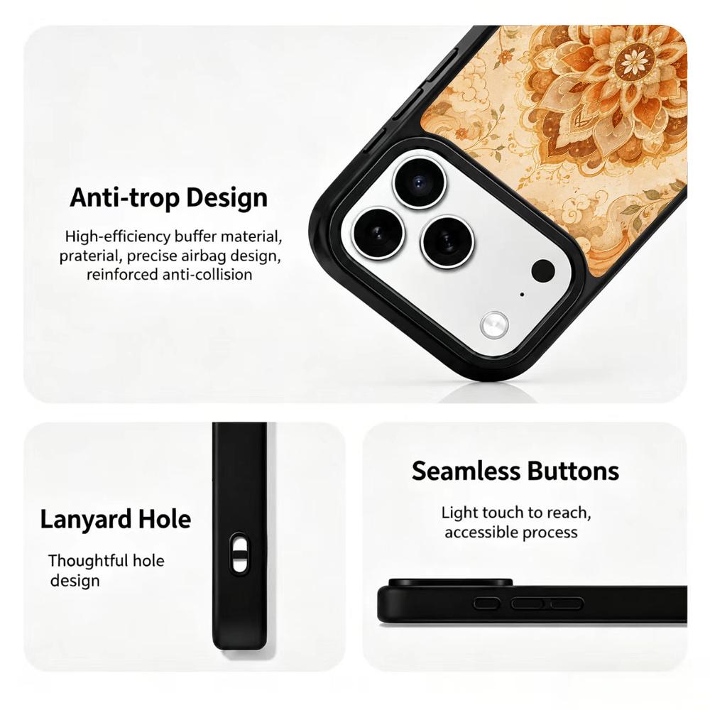 Compatible with iPhone 18 Pro & 17 Pro Earth Series PC Silicone Magnetic Phone Case - Earth Lotus