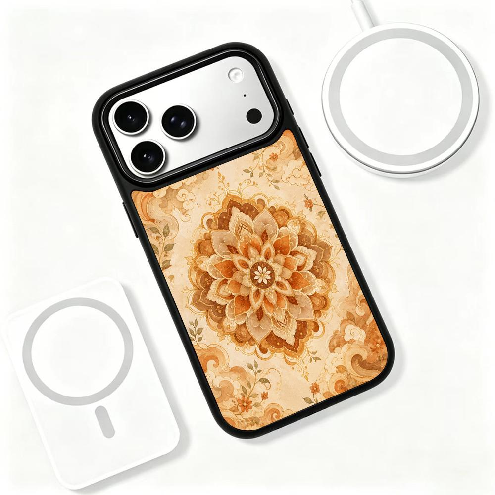Compatible with iPhone 18 Pro & 17 Pro Earth Series PC Silicone Magnetic Phone Case - Earth Lotus
