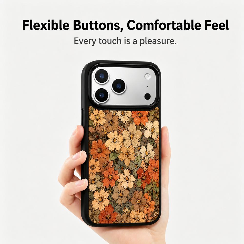 Compatible with iPhone 18 Pro & 17 Pro Earth Series PC Silicone Magnetic Phone Case - Earth Flower