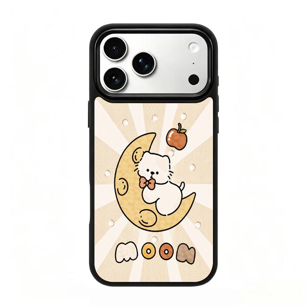 Compatible with iPhone 18 Pro & 17 Pro Earth Series PC Silicone Magnetic Phone Case - Earth Moon Cat