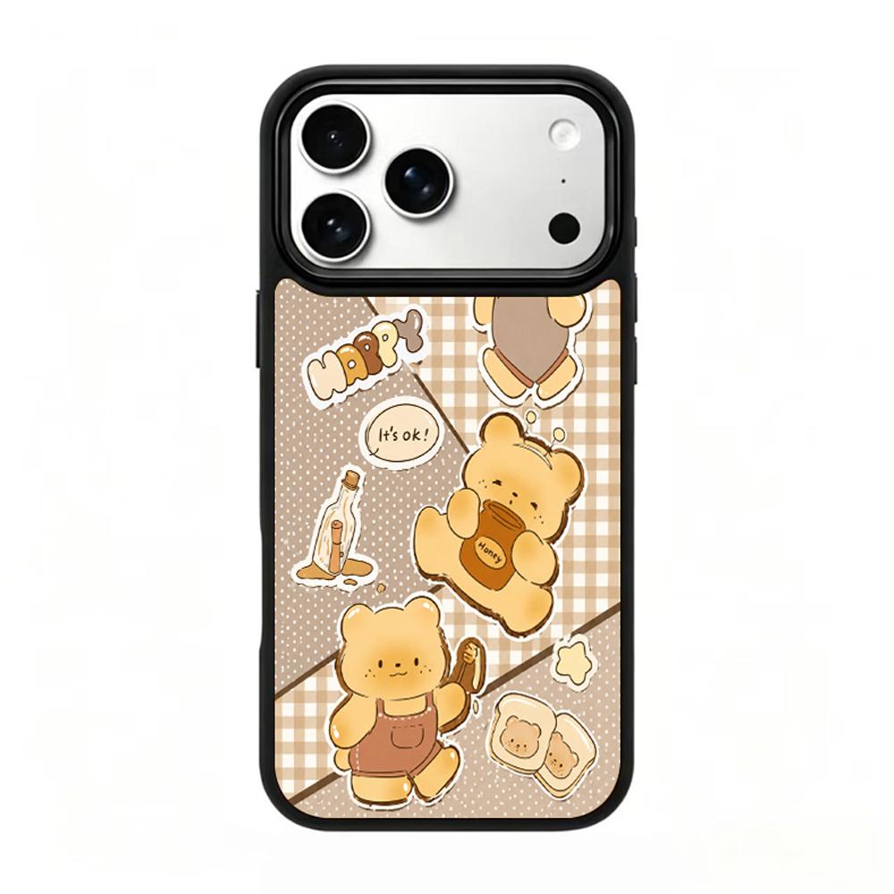 Compatible with iPhone 18 Pro & 17 Pro Earth Series PC Silicone Magnetic Phone Case - Earth Honey Bear