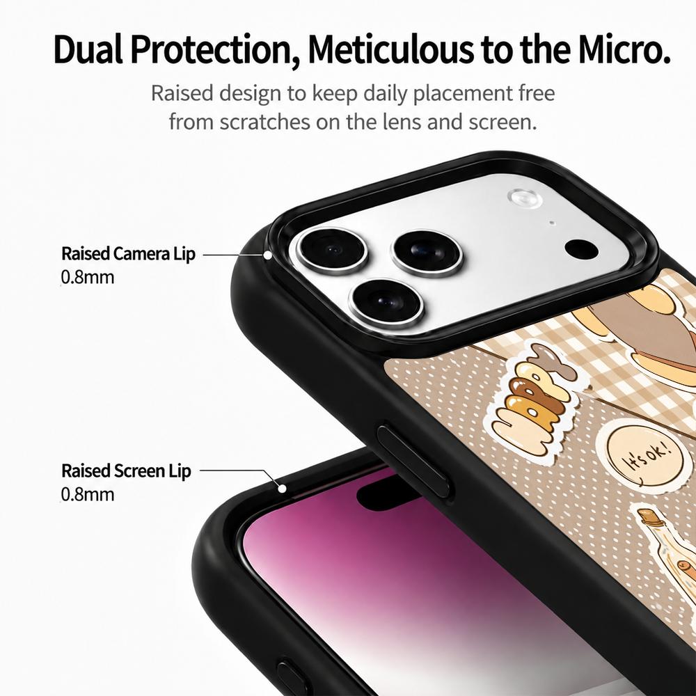 Compatible with iPhone 18 Pro & 17 Pro Earth Series PC Silicone Magnetic Phone Case - Earth Honey Bear