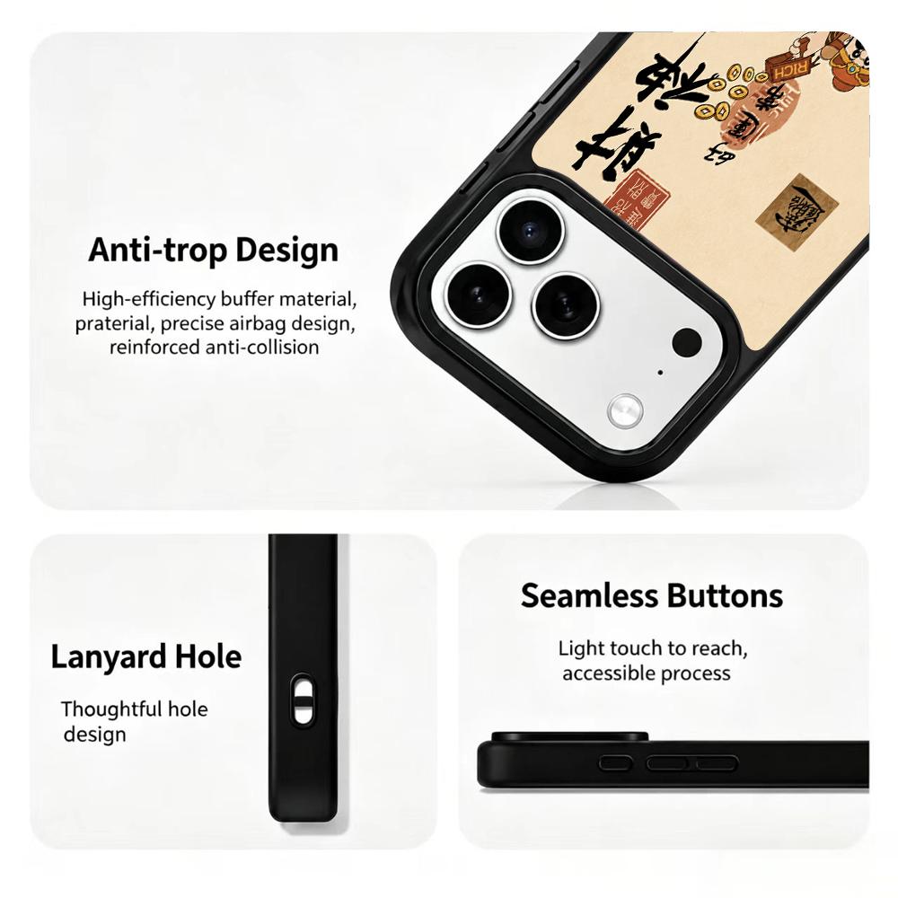 Compatible with iPhone 18 Pro & 17 Pro Earth Series PC Silicone Magnetic Phone Case - Earth God of Wealth