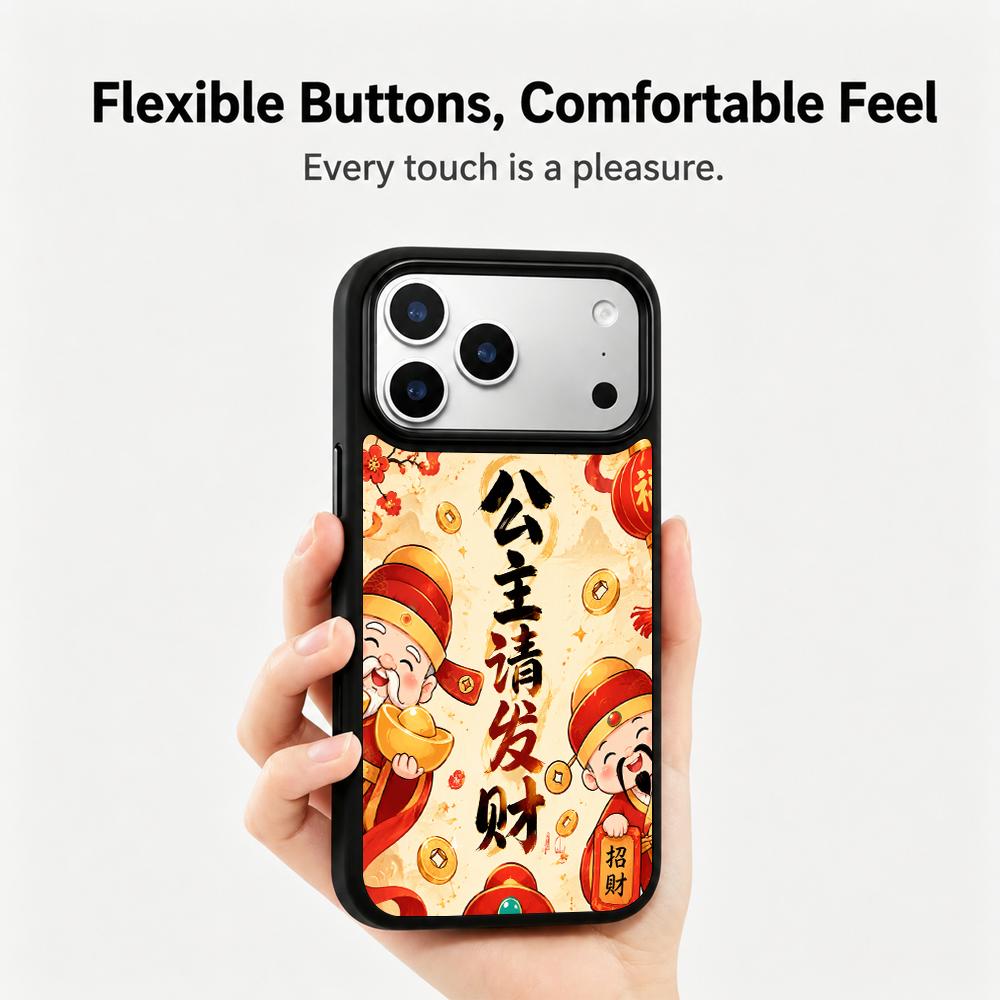 Compatible with iPhone 18 Pro Max & 17 Pro Max Colorful Painting PC Silicone Magnetic Phone Case - Princess Brings Compatible withtune and Wealth