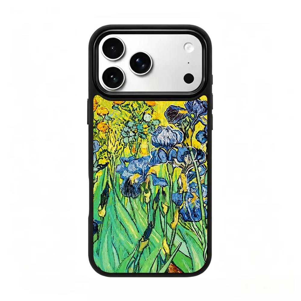 Compatible with iPhone 18 Pro Max & 17 Pro Max Colorful Painting PC Silicone Magnetic Phone Case - Impressionistic Texture Iris