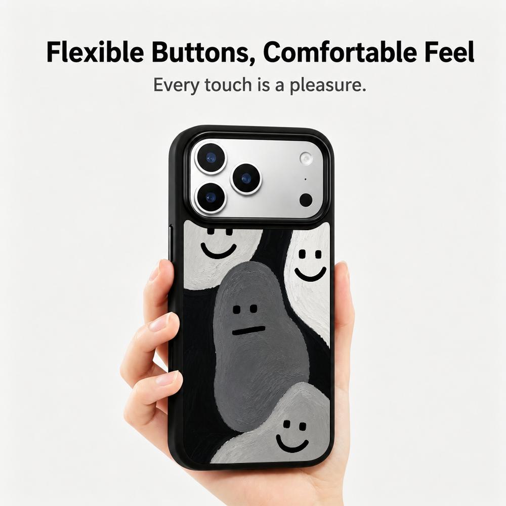Compatible with iPhone 18 Pro & 17 Pro Colorful Painting PC Silicone Magnetic Phone Case - Solitude Tranquility