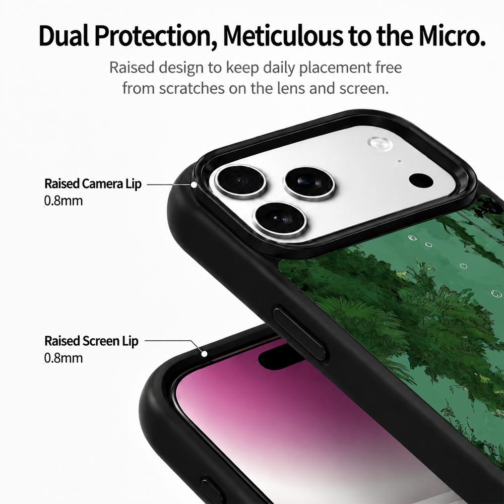 Compatible with iPhone 18 Pro & 17 Pro Colorful Painting PC Silicone Magnetic Phone Case - Fish Swimming in The Compatible withest