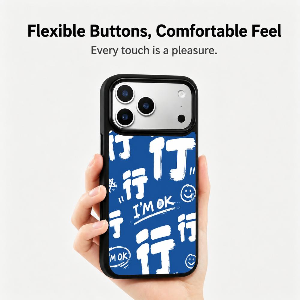 Compatible with iPhone 18 Pro & 17 Pro Colorful Painting PC Silicone Magnetic Phone Case - May Everything Go Smoothly