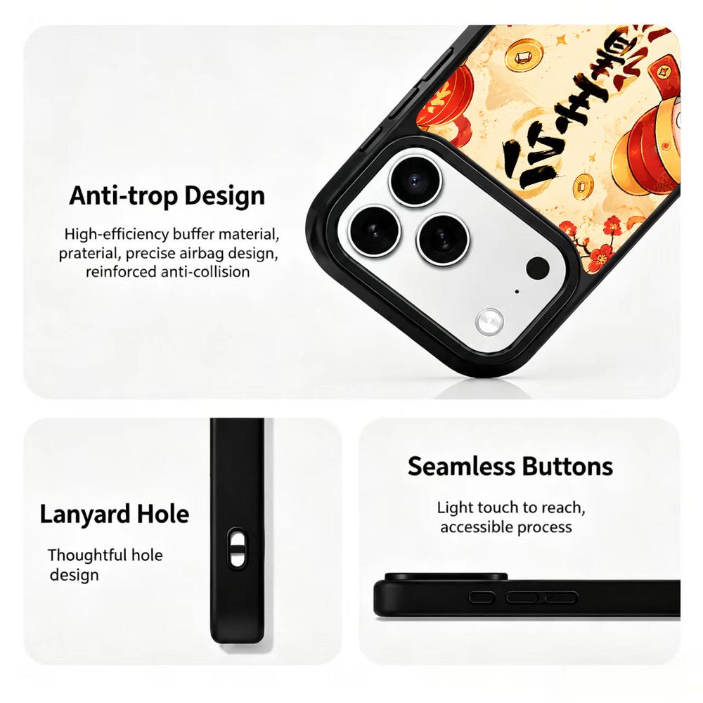 Compatible with iPhone 18 Pro & 17 Pro Colorful Painting PC Silicone Magnetic Phone Case - Princess Brings Compatible withtune and Wealth