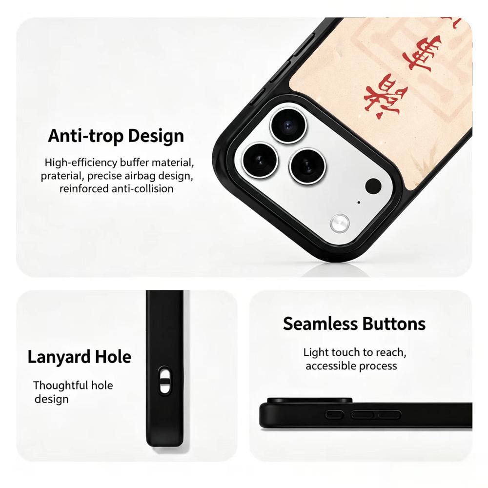Compatible with iPhone 18 Pro & 17 Pro Colorful Painting PC Silicone Magnetic Phone Case - May All Things Go Well