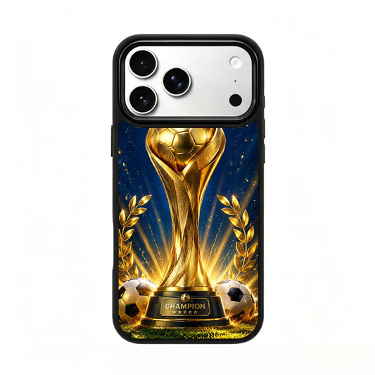 Compatible with iPhone 18 Pro Max & 17 Pro Max Colorful Painting PC Silicone Magnetic Phone Case - Gold Plated Championship Trophy