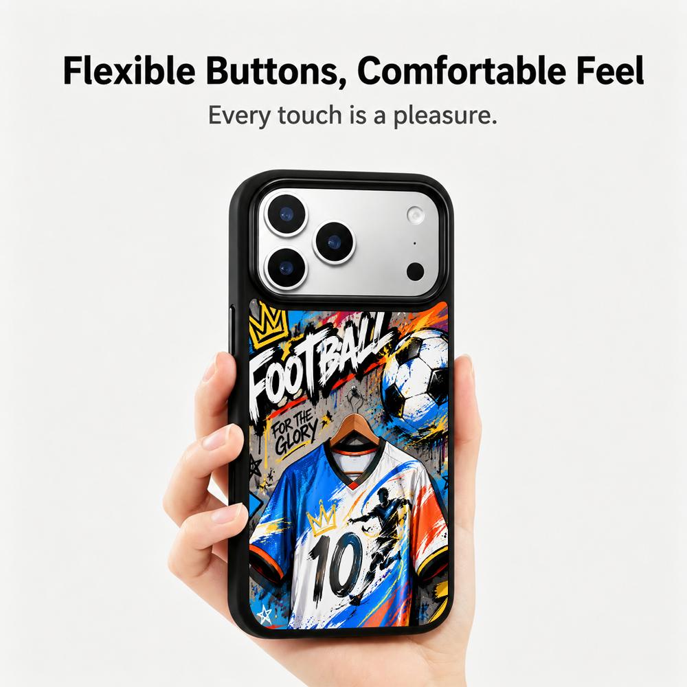 Compatible with iPhone 18 Pro Max & 17 Pro Max Colorful Painting PC Silicone Magnetic Phone Case - Honor Sports Jersey
