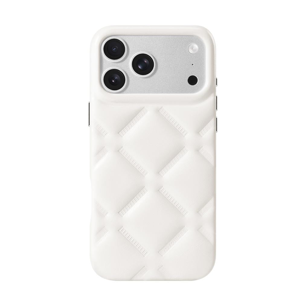 Compatible with iPhone 18 Pro Max & 17 Pro Max YOYOISLES Cloud Series Vegan Leather Phone Case - White