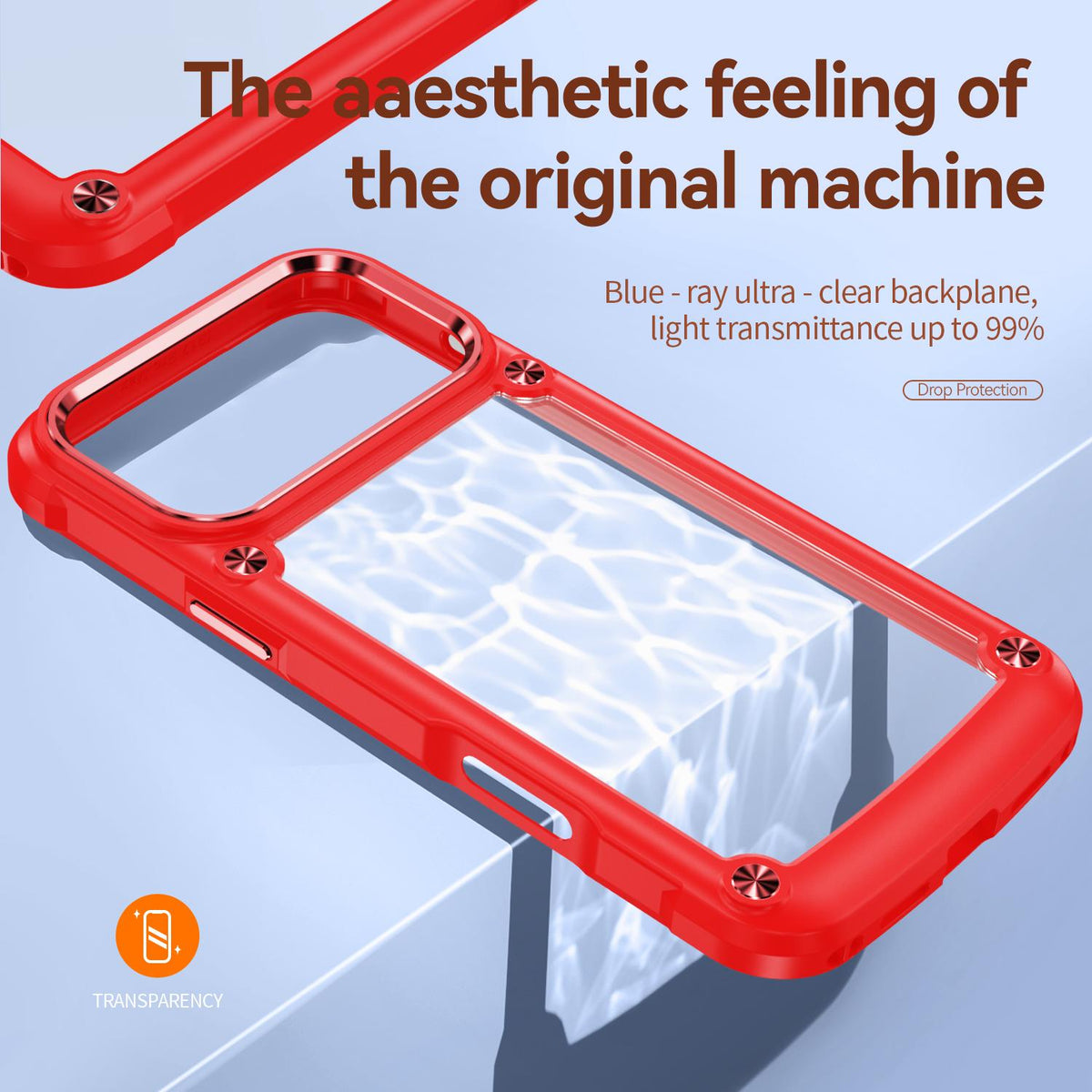 Compatible with iPhone 18 Pro Max TPU + PC Lens Protection Phone Case - Red