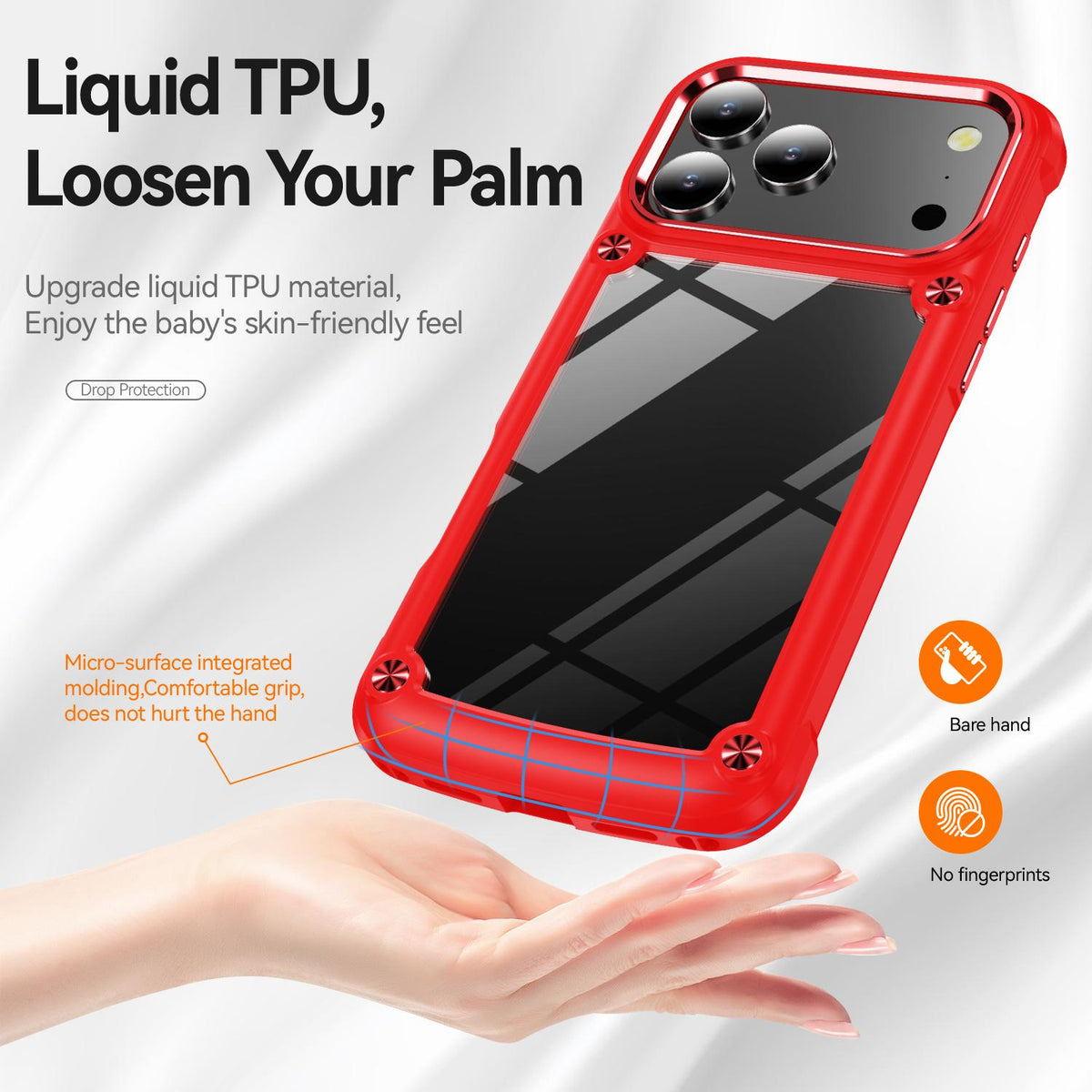 Compatible with iPhone 18 Pro Max TPU + PC Lens Protection Phone Case - Red