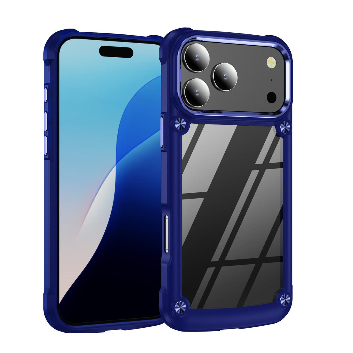 Compatible with iPhone 18 Pro Max TPU + PC Lens Protection Phone Case - Blue