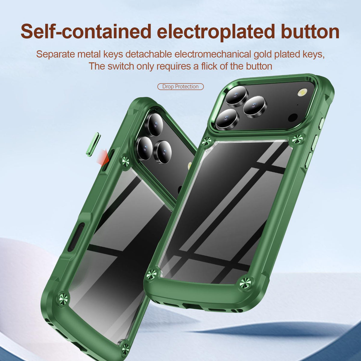 Compatible with iPhone 18 Pro Max TPU + PC Lens Protection Phone Case - Green