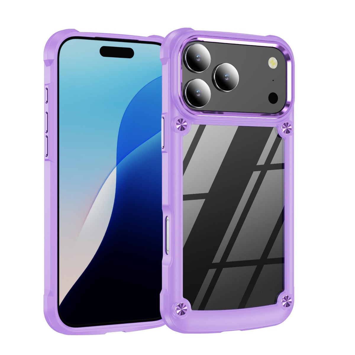Compatible with iPhone 18 Pro TPU + PC Lens Protection Phone Case - Purple