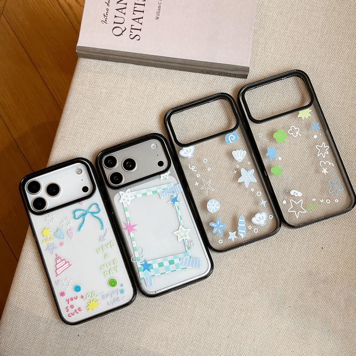 Compatible with iPhone 18 Pro Max & 17 Pro Max Star Four-leaf Clover Pattern Acrylic TPU Phone Case - Seashells