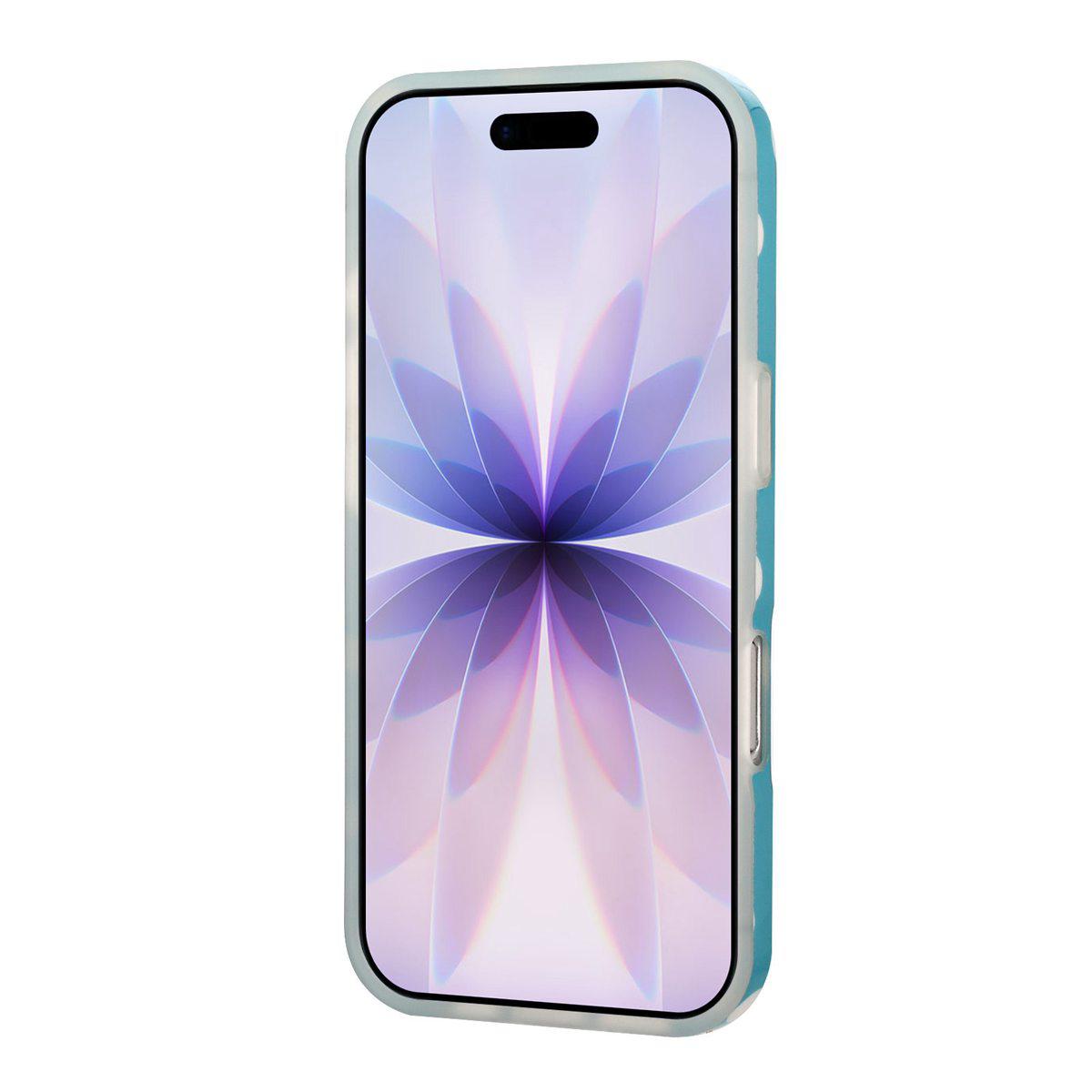 Compatible with iPhone 18 Pro Max Full Coverage IMD Printed Retro Large Dots Pattern TPU Phone Case - Blue