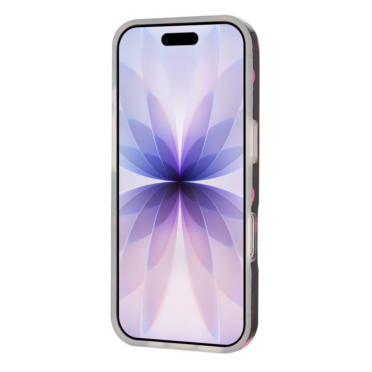 Compatible with iPhone 18 Pro Max Full Coverage IMD Printed Retro Large Dots Pattern TPU Phone Case - Black