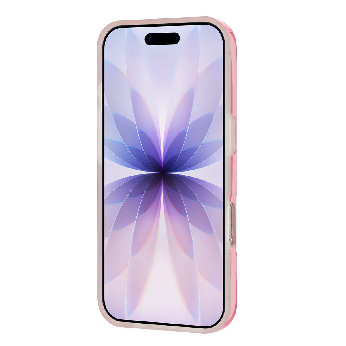Compatible with iPhone 18 Pro Max Full Coverage IMD Printed Vertical Stripes TPU Phone Case - Pink