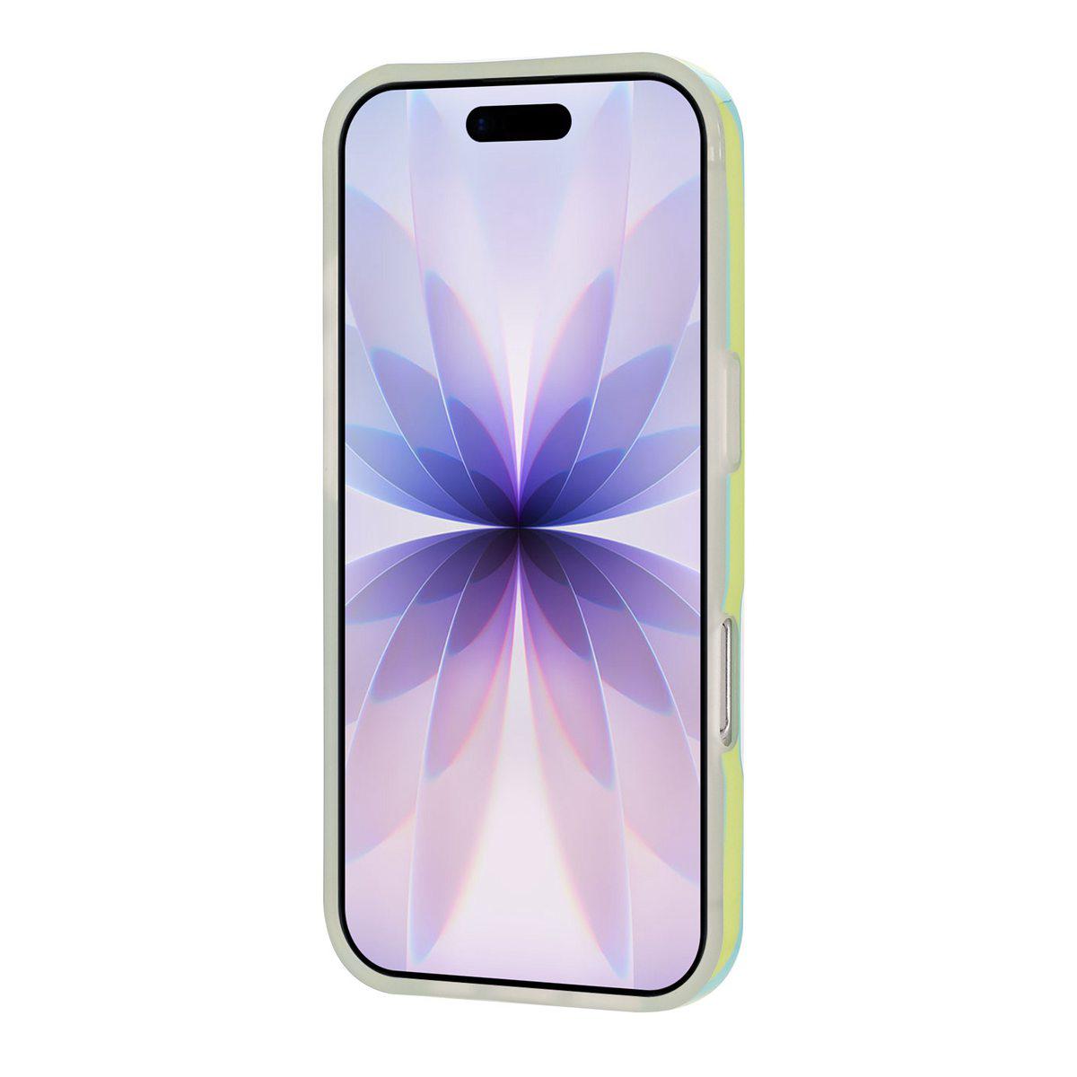 Compatible with iPhone 18 Pro Max Full Coverage IMD Printed Vertical Stripes TPU Phone Case - Yellow Green
