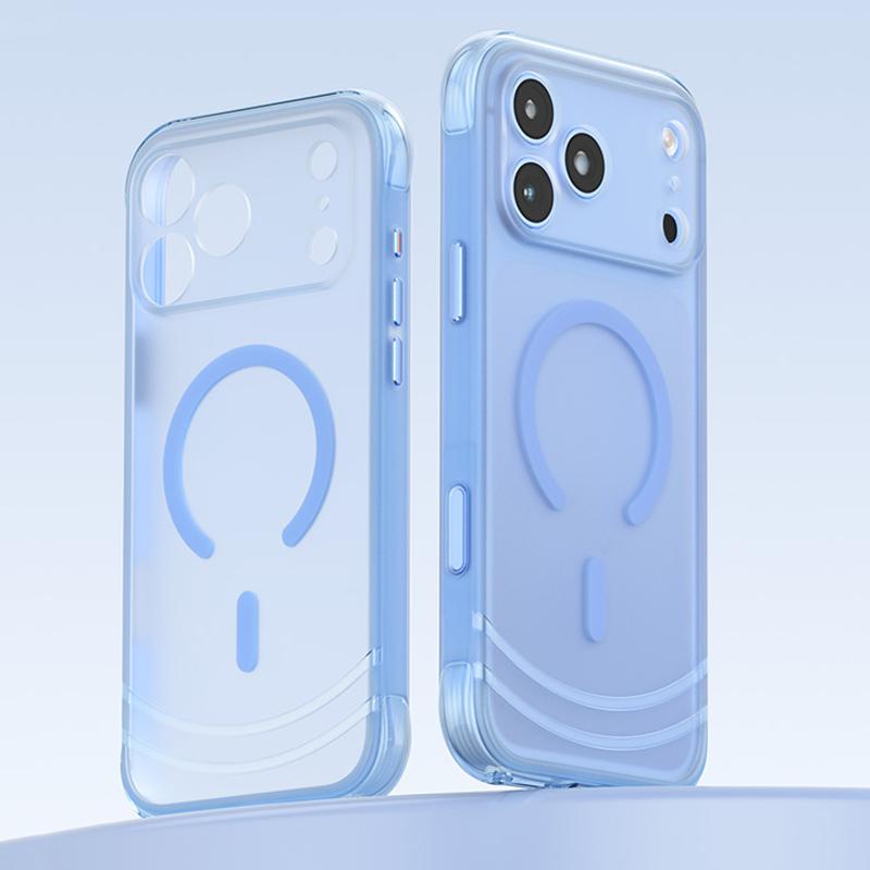Compatible with iPhone 18 Pro Max QN2 Skin-Friendly AirBag Magnetic Shockproof Phone Case - Sky Blue