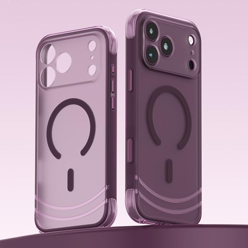 Compatible with iPhone 18 Pro Max QN2 Skin-Friendly AirBag Magnetic Shockproof Phone Case - Purple