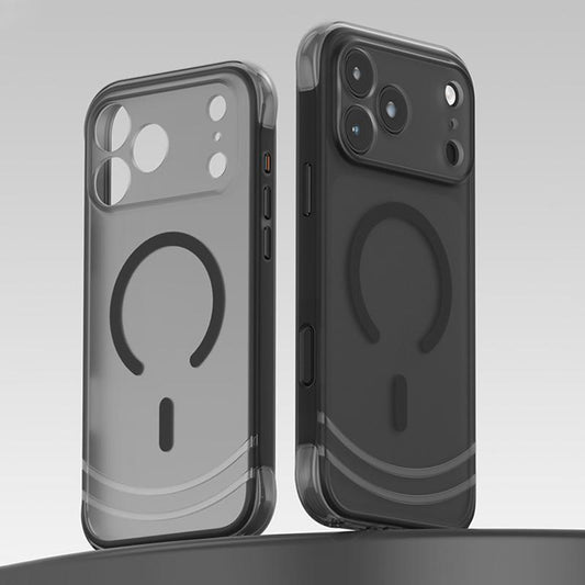 Compatible with iPhone 18 Pro Max QN2 Skin-Friendly AirBag Magnetic Shockproof Phone Case - Black