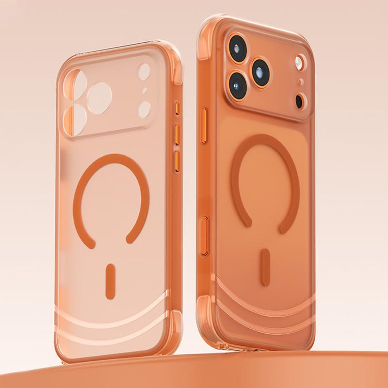 Compatible with iPhone 18 Pro Max QN2 Skin-Friendly AirBag Magnetic Shockproof Phone Case - Orange