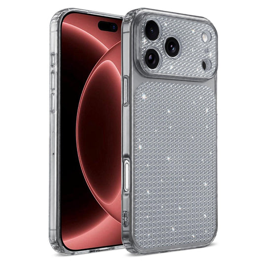 Compatible with iPhone 18 Pro Max Sparkling Diamond Glitter Airbag Phone Case - Black