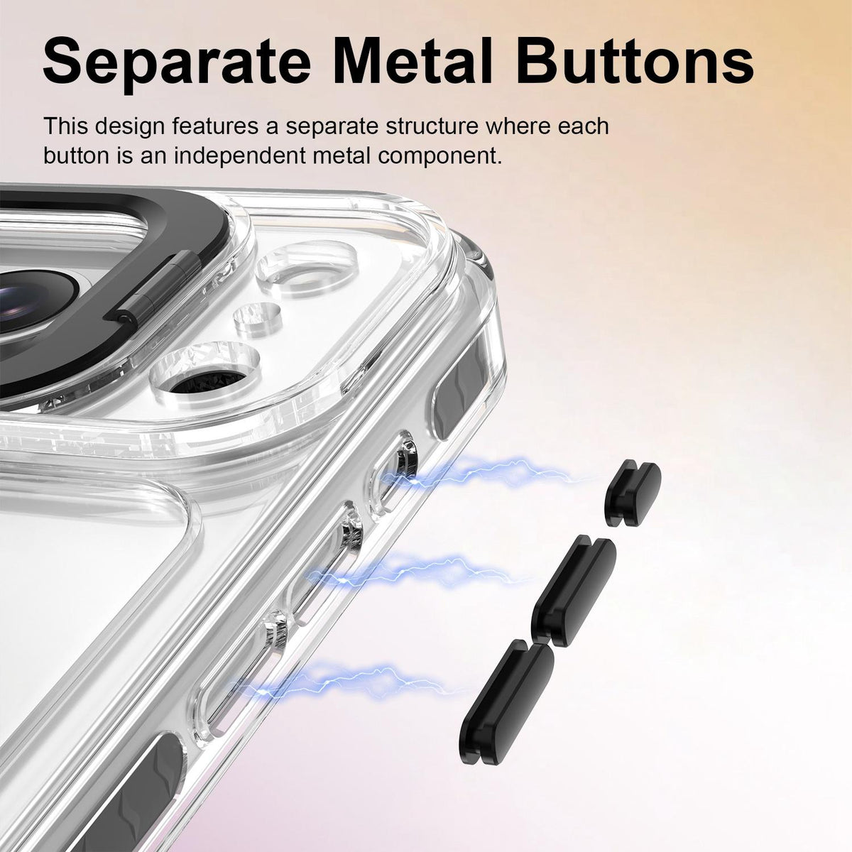 Compatible with iPhone 18 Pro Lens Frame Holder Acrylic TPU Phone Case - Clear Black