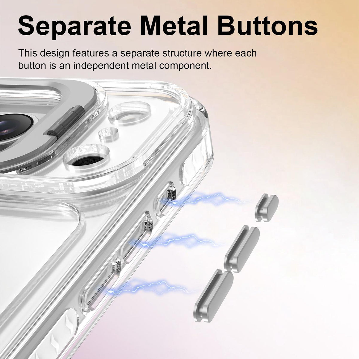Compatible with iPhone 18 Pro Lens Frame Holder Acrylic TPU Phone Case - Transparent