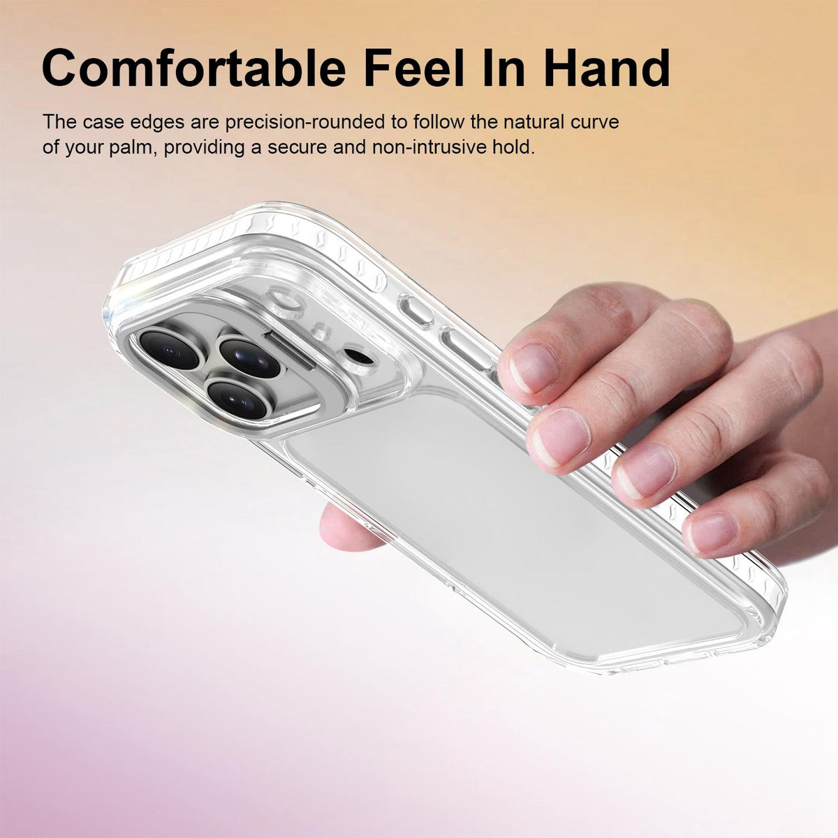 Compatible with iPhone 18 Pro Lens Frame Holder Acrylic TPU Phone Case - Transparent