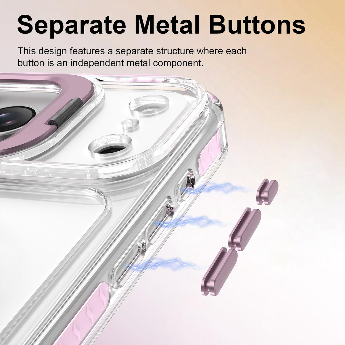 Compatible with iPhone 18 Pro Max Lens Frame Holder Acrylic TPU Phone Case - Clear Pink