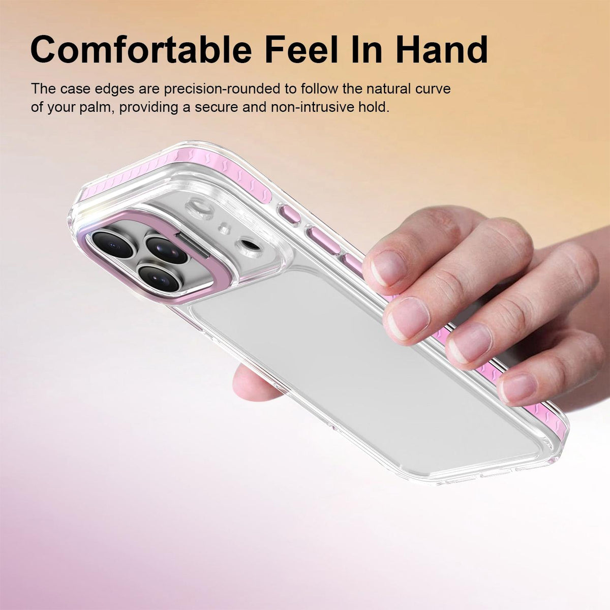 Compatible with iPhone 18 Pro Max Lens Frame Holder Acrylic TPU Phone Case - Clear Pink