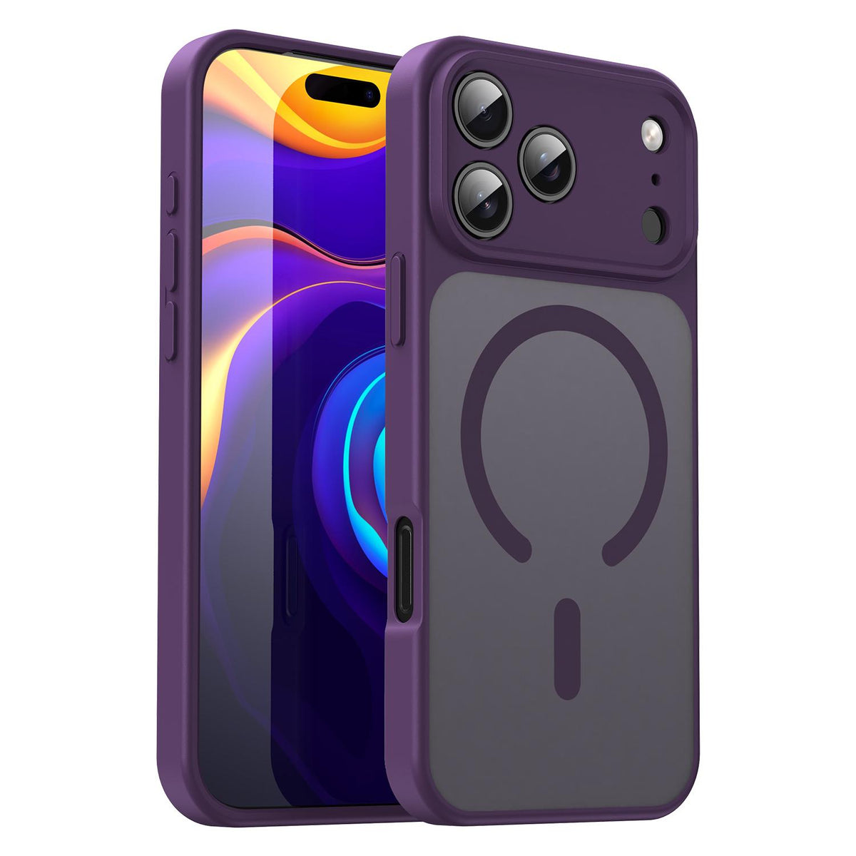 Compatible with iPhone 18 Pro Max Fanying Series Precision Camera Hole PC Dual-Layer TPU Translucent Frosted Magnetic Phone Case - Crystal Purple