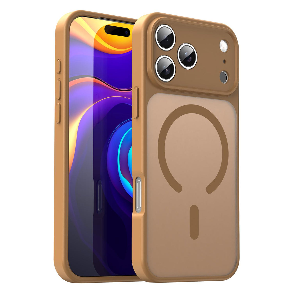 Compatible with iPhone 18 Pro Max Fanying Series Precision Camera Hole PC Dual-Layer TPU Translucent Frosted Magnetic Phone Case - Desert Gold