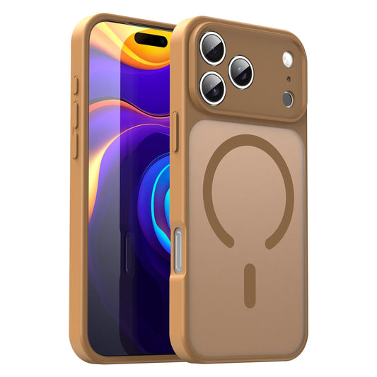 Compatible with iPhone 18 Pro Max Fanying Series Precision Camera Hole PC Dual-Layer TPU Translucent Frosted Magnetic Phone Case - Desert Gold
