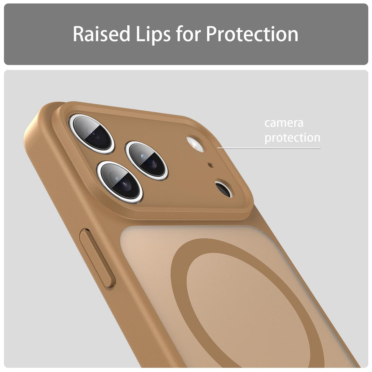 Compatible with iPhone 18 Pro Max Fanying Series Precision Camera Hole PC Dual-Layer TPU Translucent Frosted Magnetic Phone Case - Desert Gold