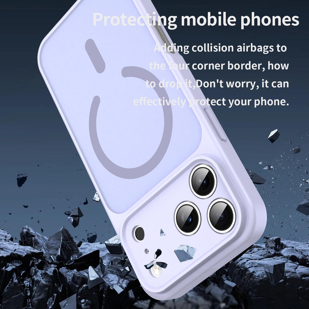 Compatible with iPhone 18 Pro Max Fanying Series Precision Camera Hole PC Dual-Layer TPU Translucent Frosted Magnetic Phone Case - Lavender