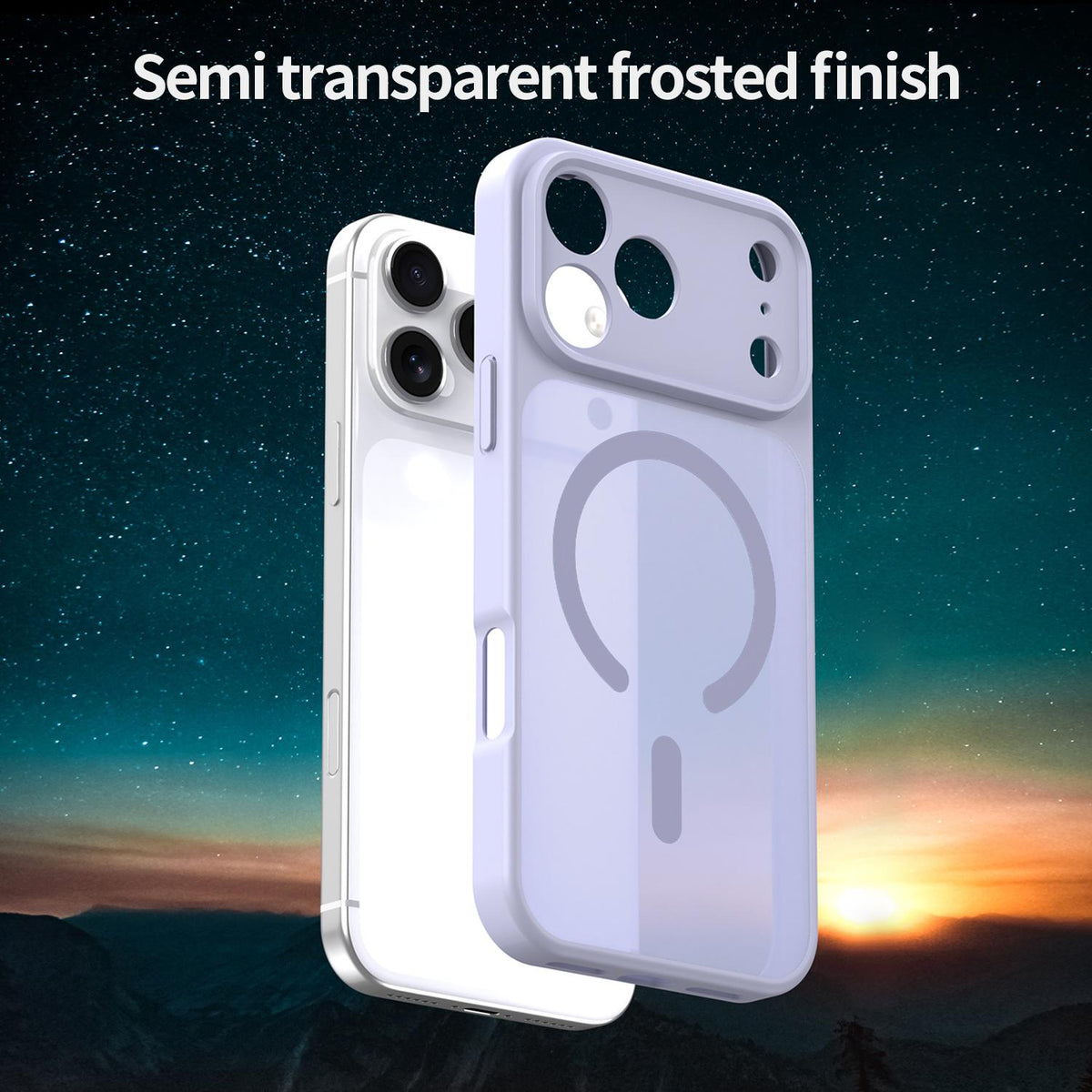 Compatible with iPhone 18 Pro Max Fanying Series Precision Camera Hole PC Dual-Layer TPU Translucent Frosted Magnetic Phone Case - Lavender