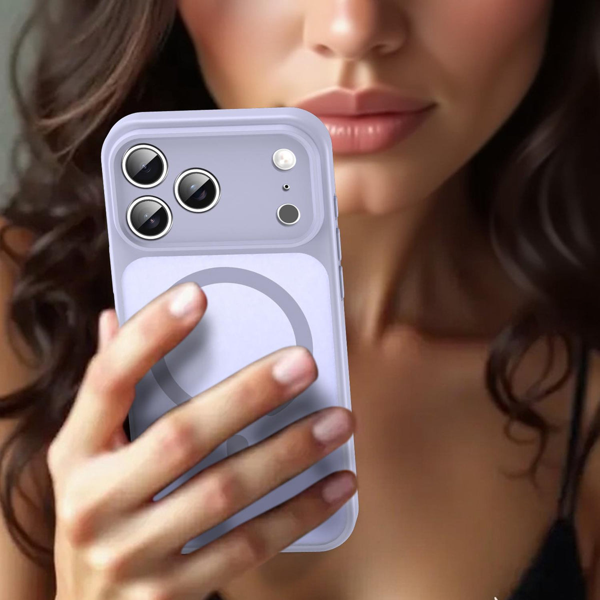 Compatible with iPhone 18 Pro Max Fanying Series Precision Camera Hole PC Dual-Layer TPU Translucent Frosted Magnetic Phone Case - Lavender