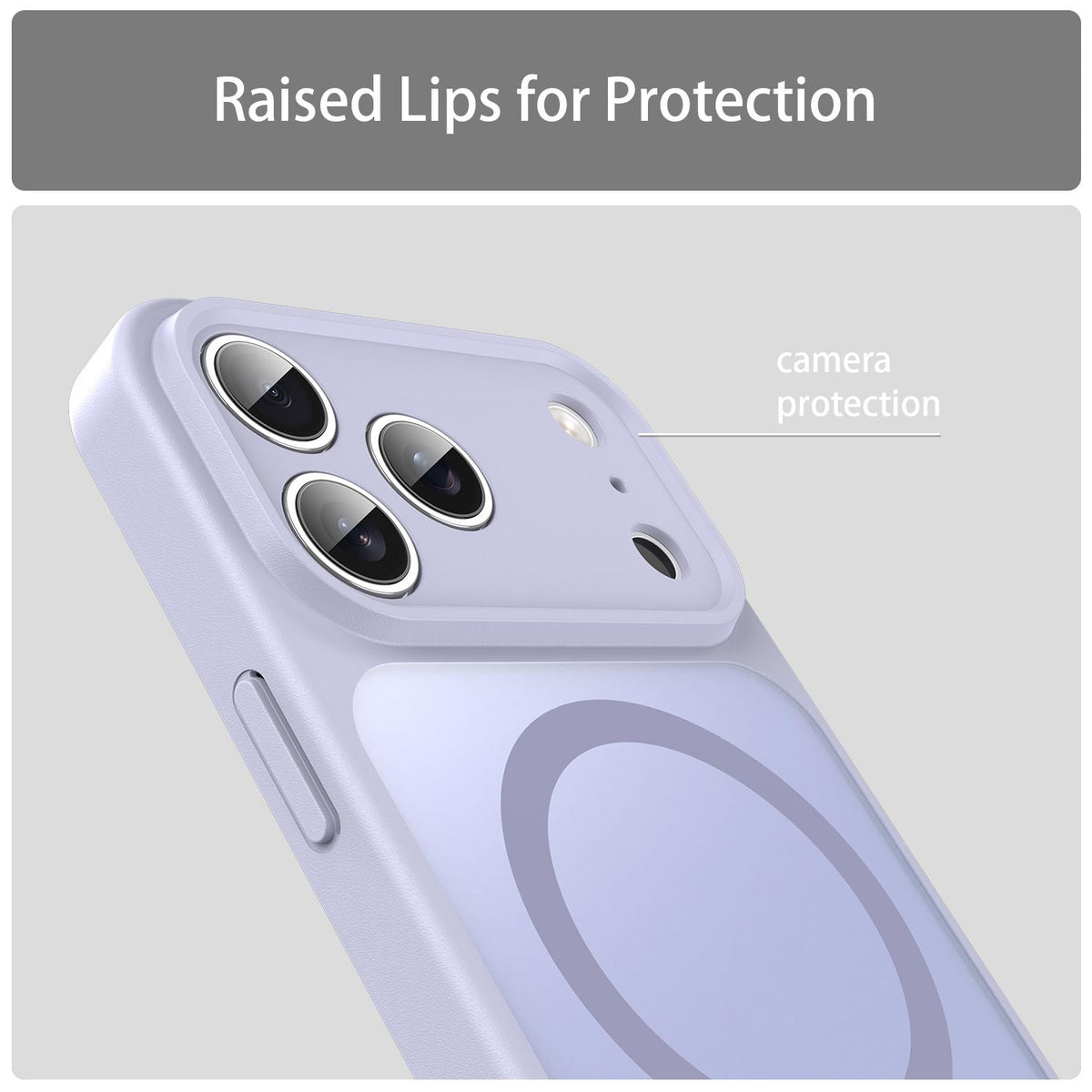 Compatible with iPhone 18 Pro Max Fanying Series Precision Camera Hole PC Dual-Layer TPU Translucent Frosted Magnetic Phone Case - Lavender